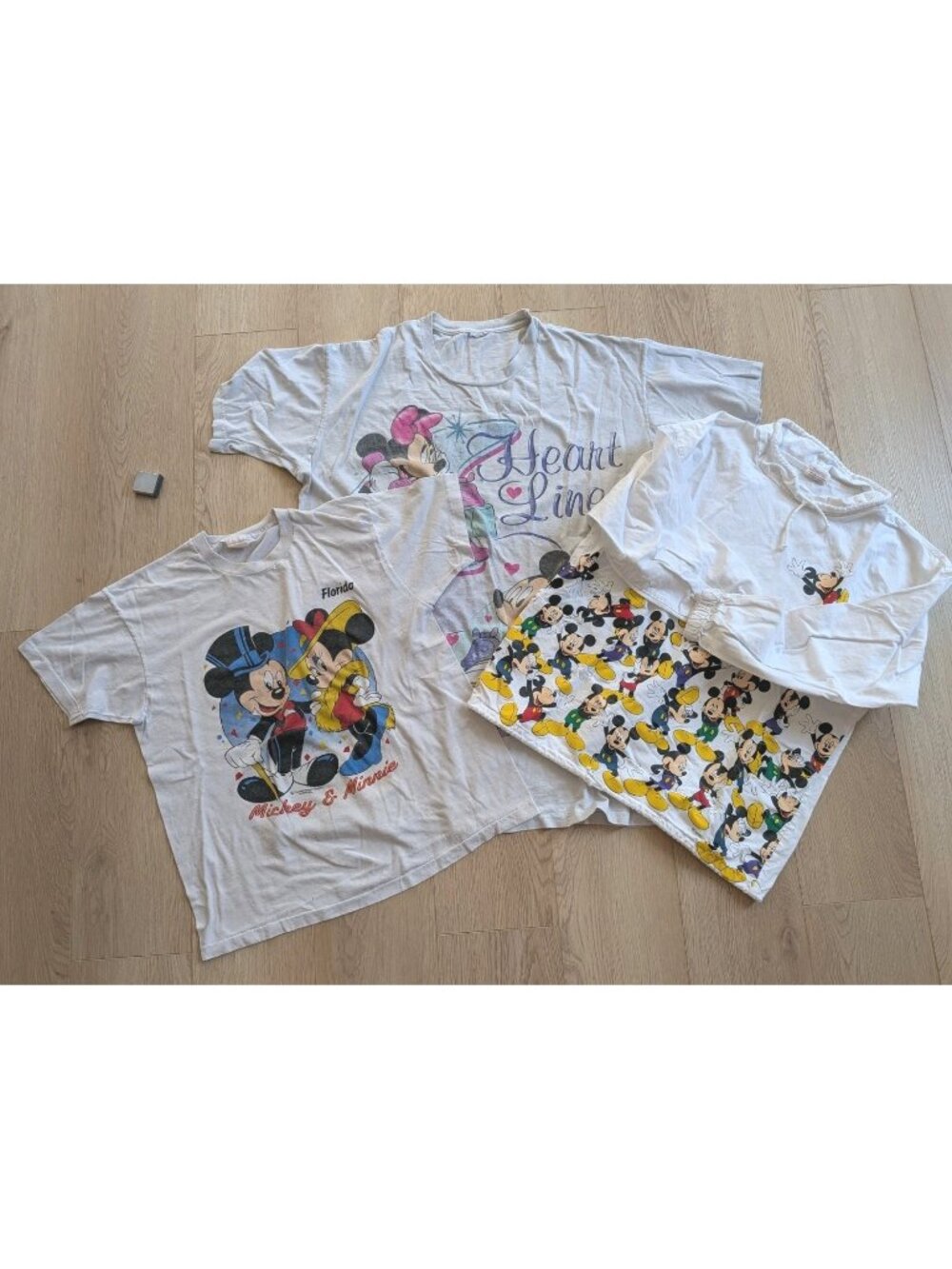 Vtg 90s Disney Lot Mickey Minnie Florida Single Stitch Shirt Sweatshirt Tank Set